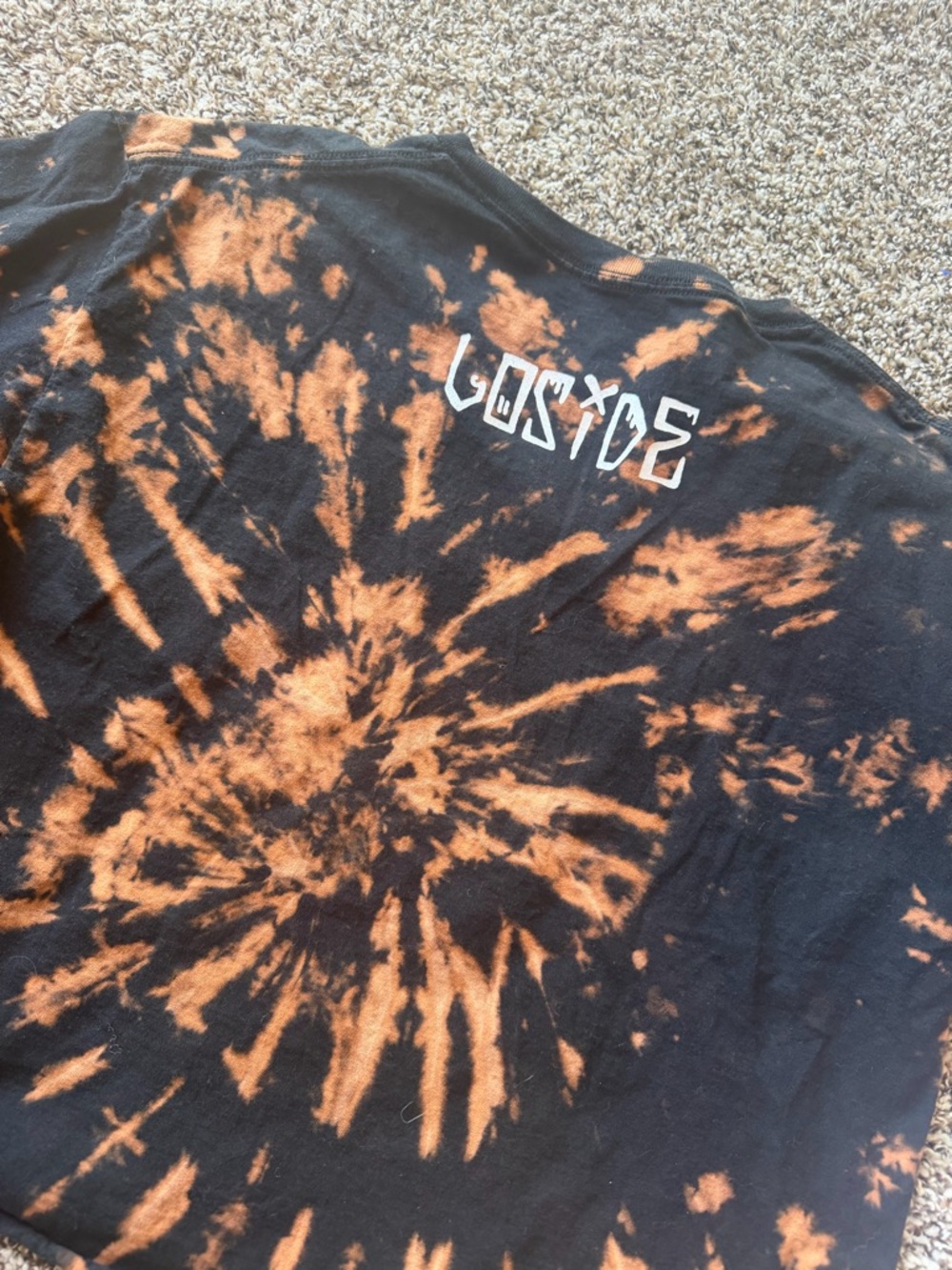 Hot Topic Black & Orange Tie-Dye 'Ride or Die' Crop Top - Picture 4 of 4